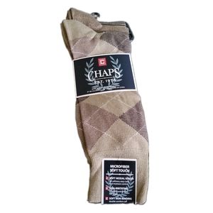 NWT 3 pack Chaps Men Dress Socks 7-12 size in Tan Colors